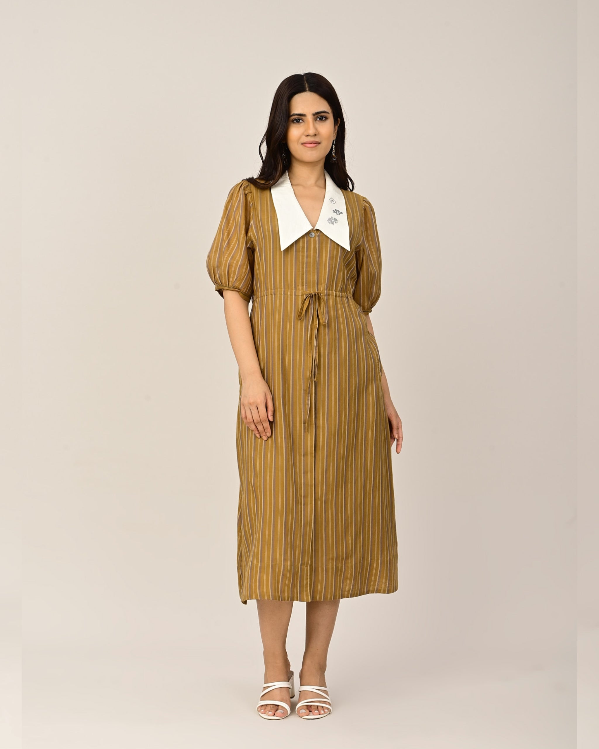 DIARY Kasuti Embroidery Collar Dress