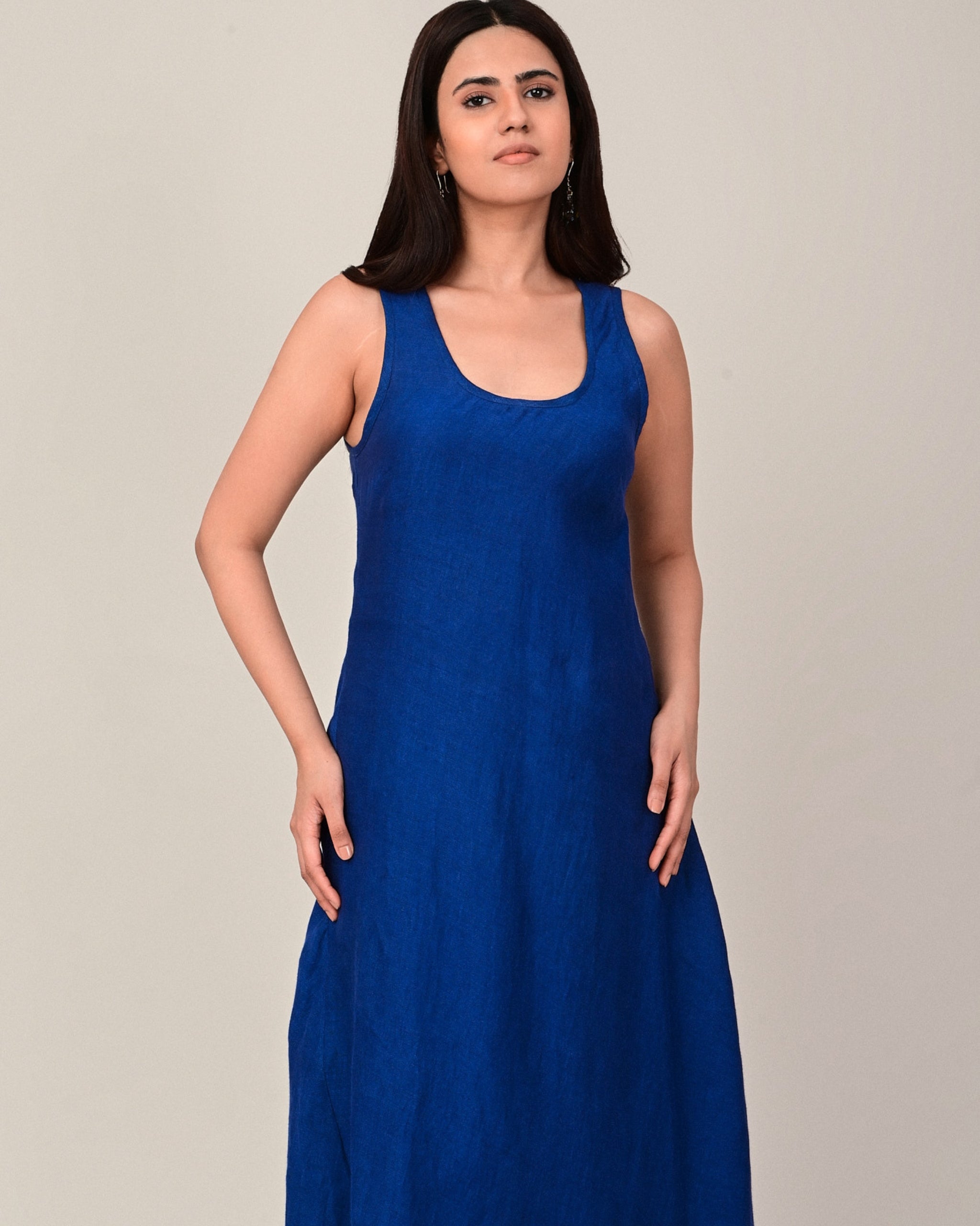 DEW Bias Cut Linen Twill Dress