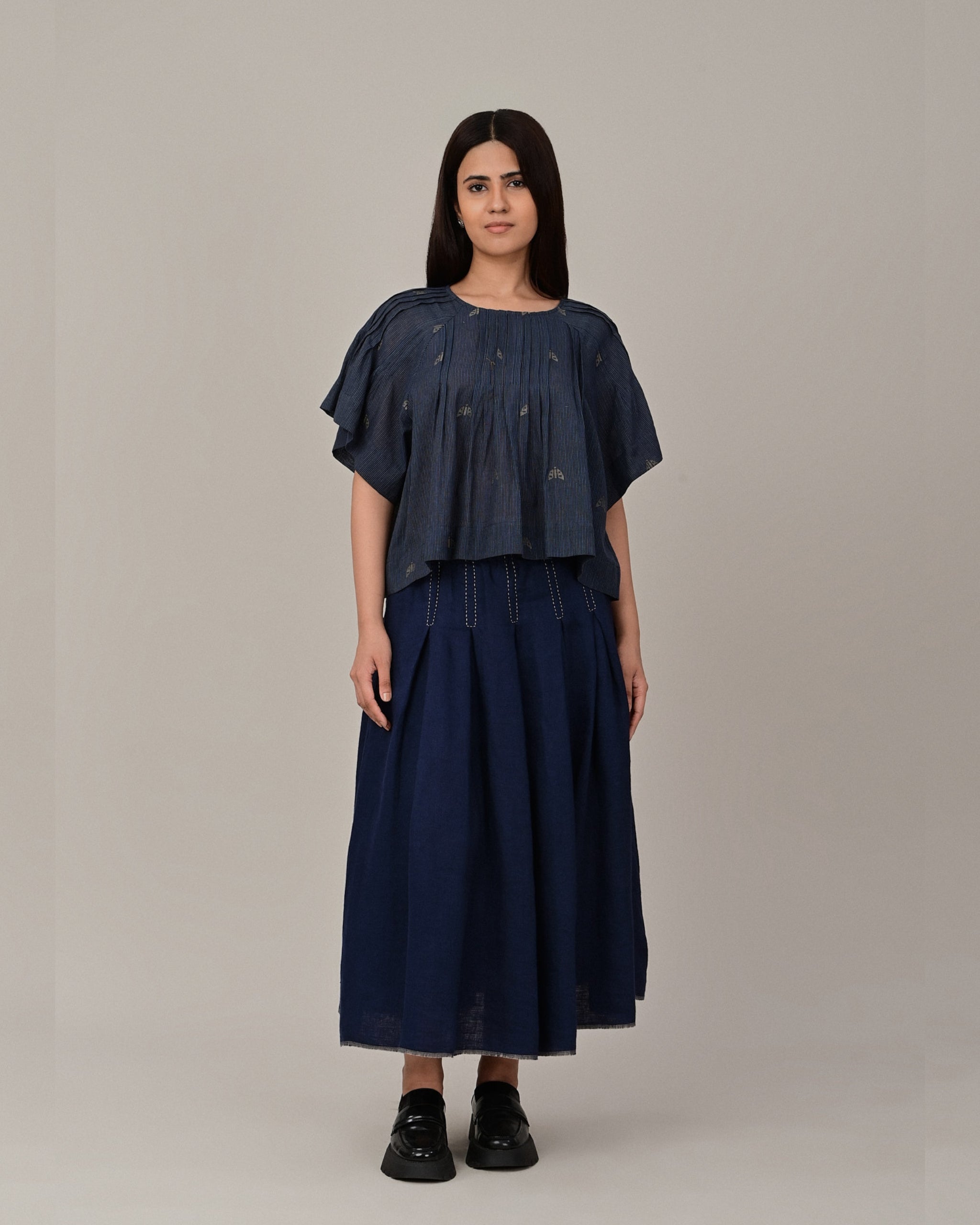 BREEZE Tuck Detail Jamdani Blouse
