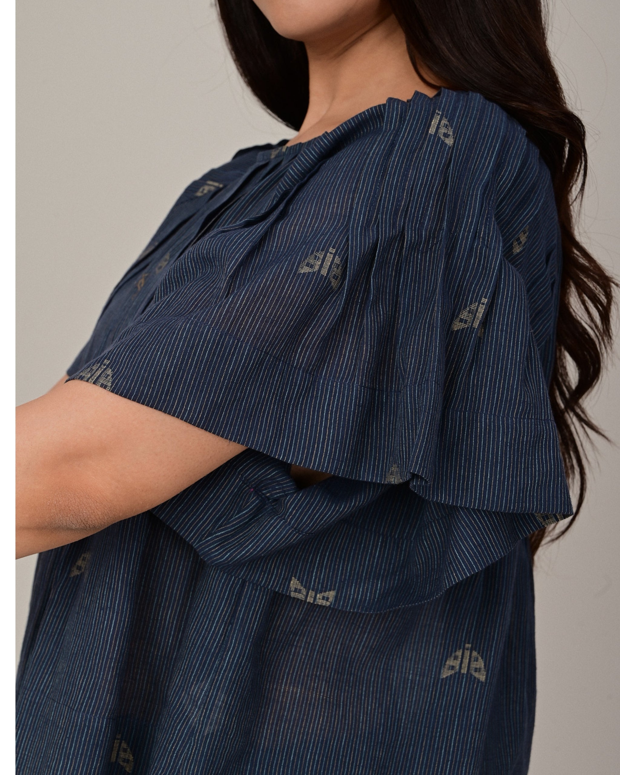 BREEZE Tuck Detail Jamdani Blouse