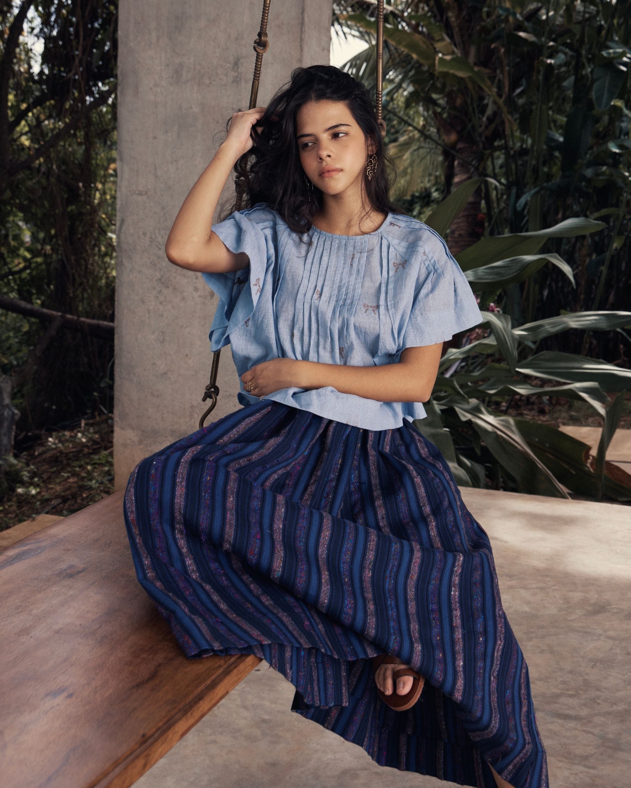 BREEZE Tuck Detail Jamdhani Blouse