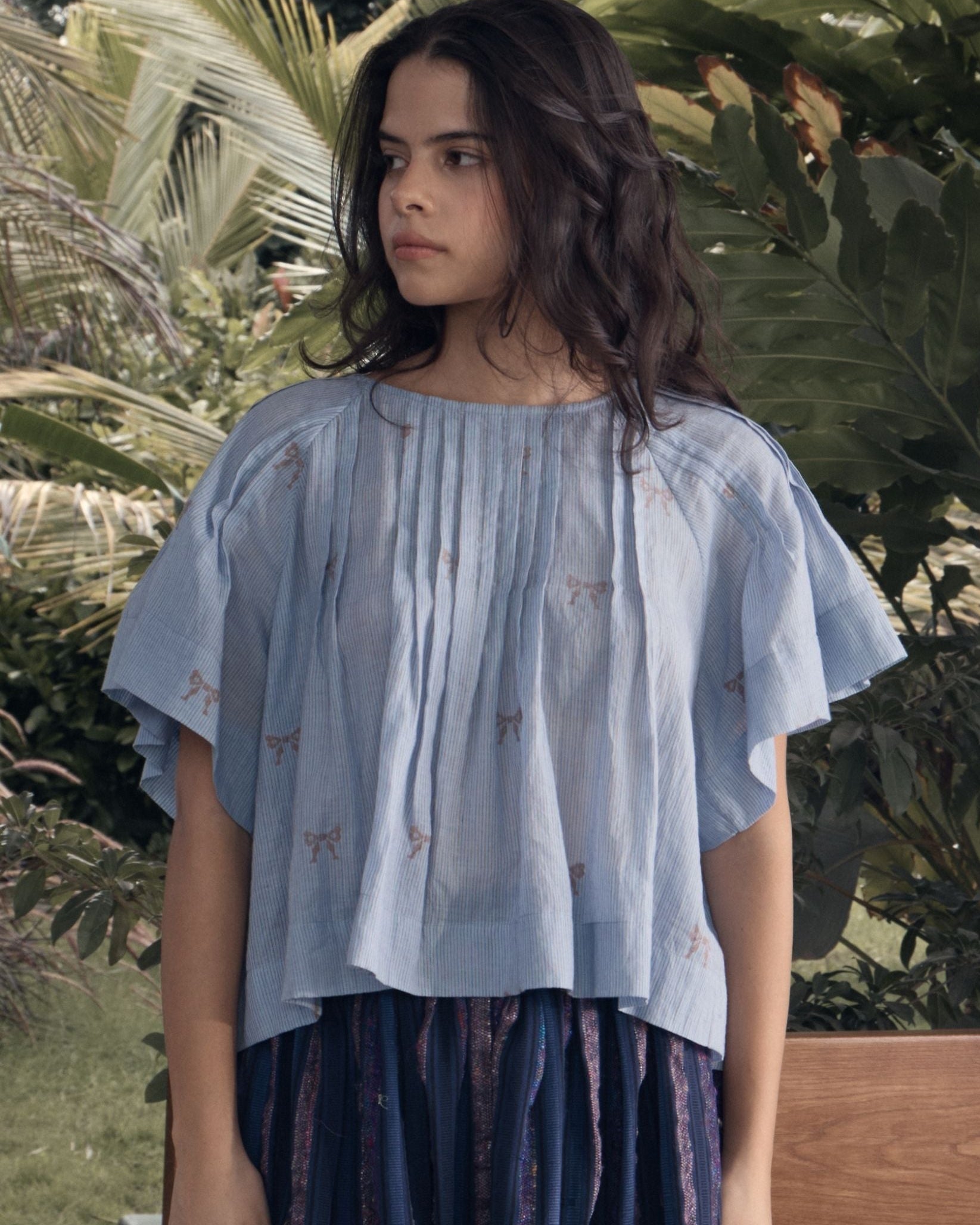 BREEZE Tuck Detail Jamdhani Blouse