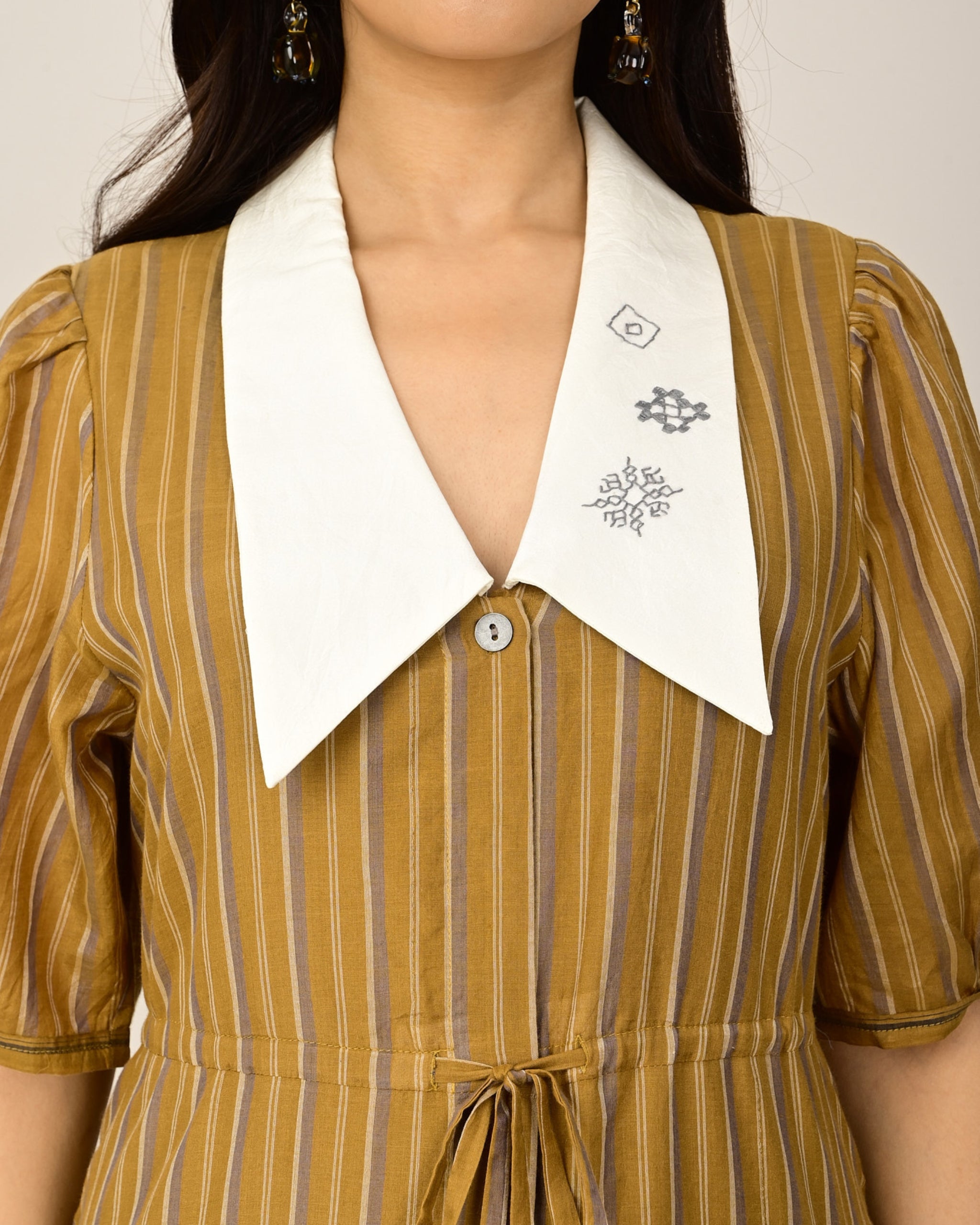 DIARY Kasuti Embroidery Collar Dress