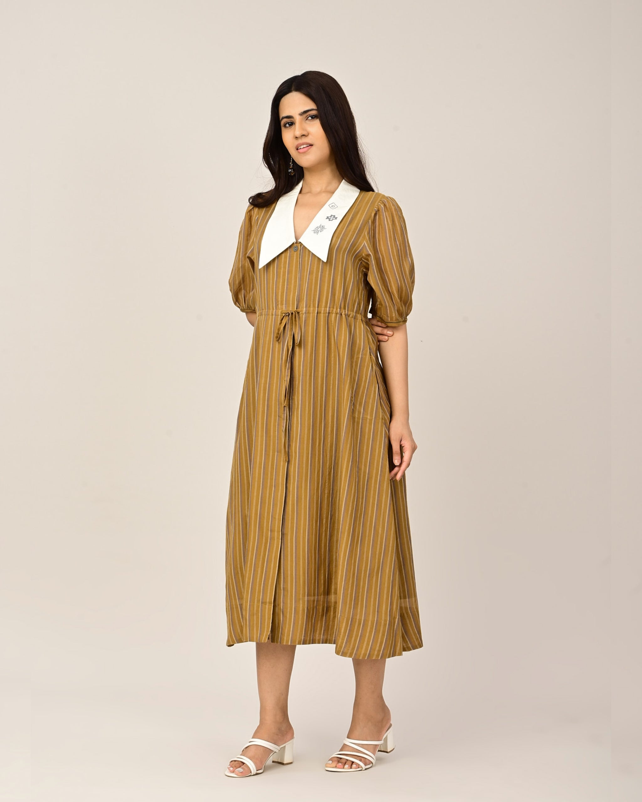 DIARY Kasuti Embroidery Collar Dress