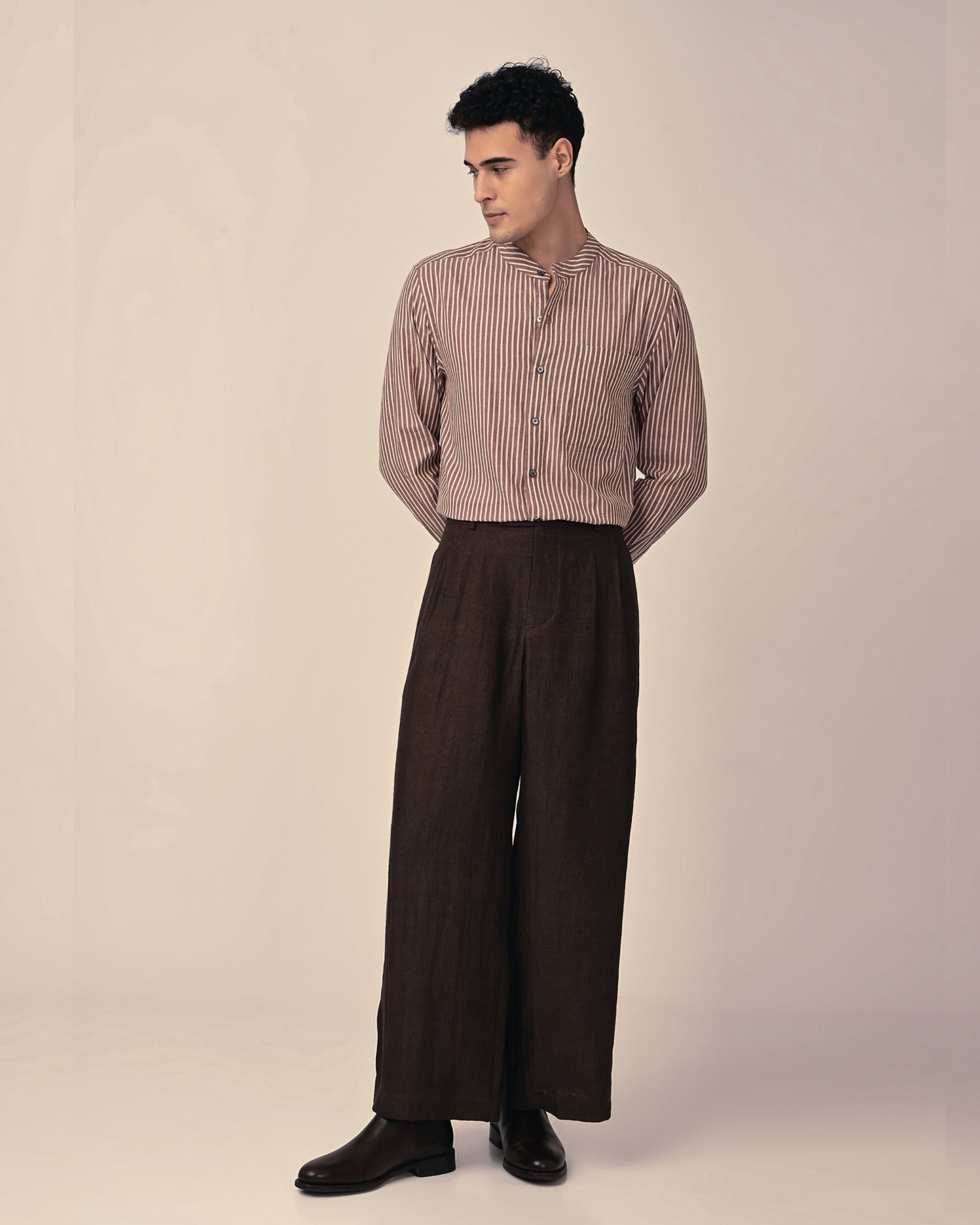 PASSAGE Pleated Wide Leg Trousers