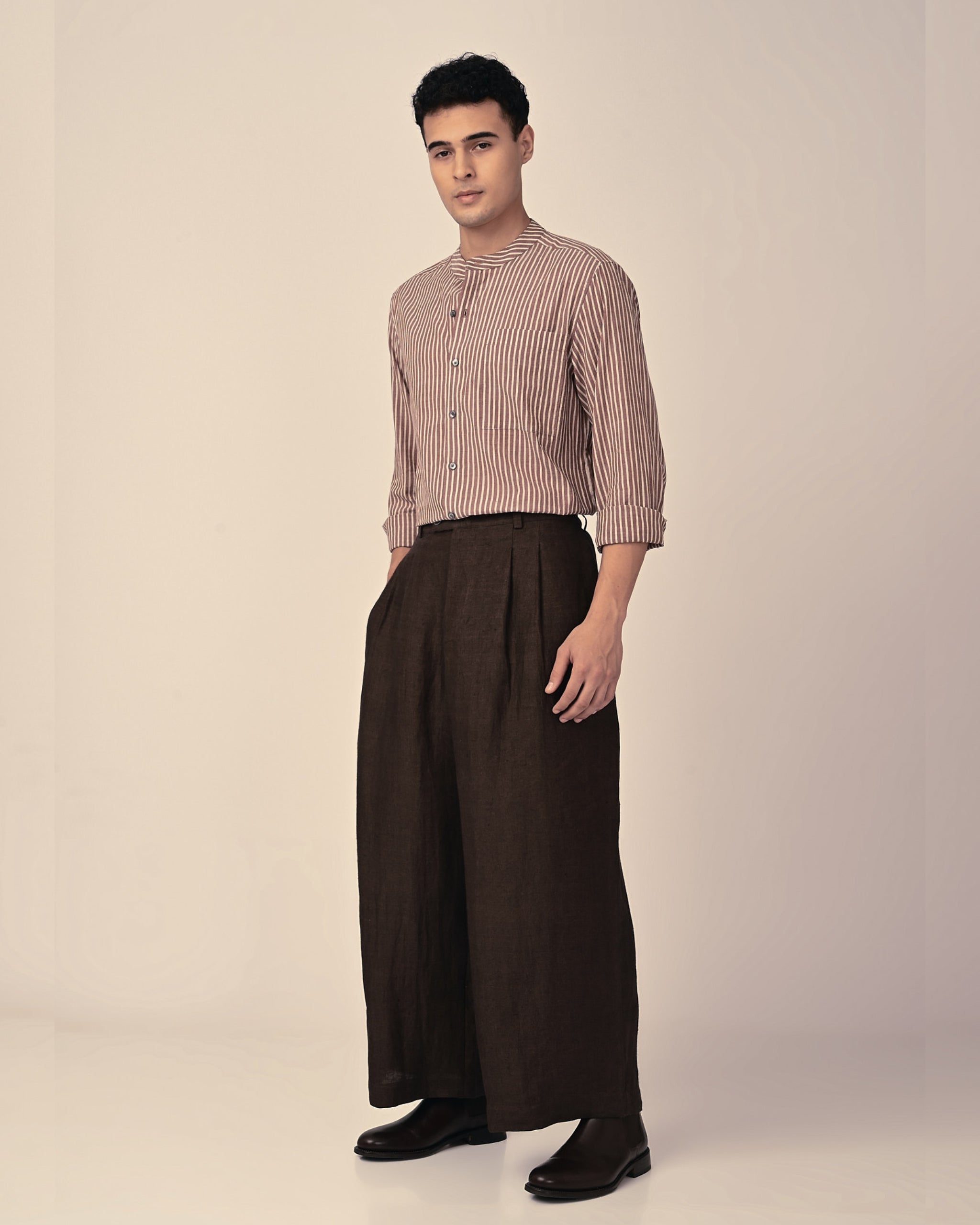 PASSAGE Pleated Wide Leg Trousers