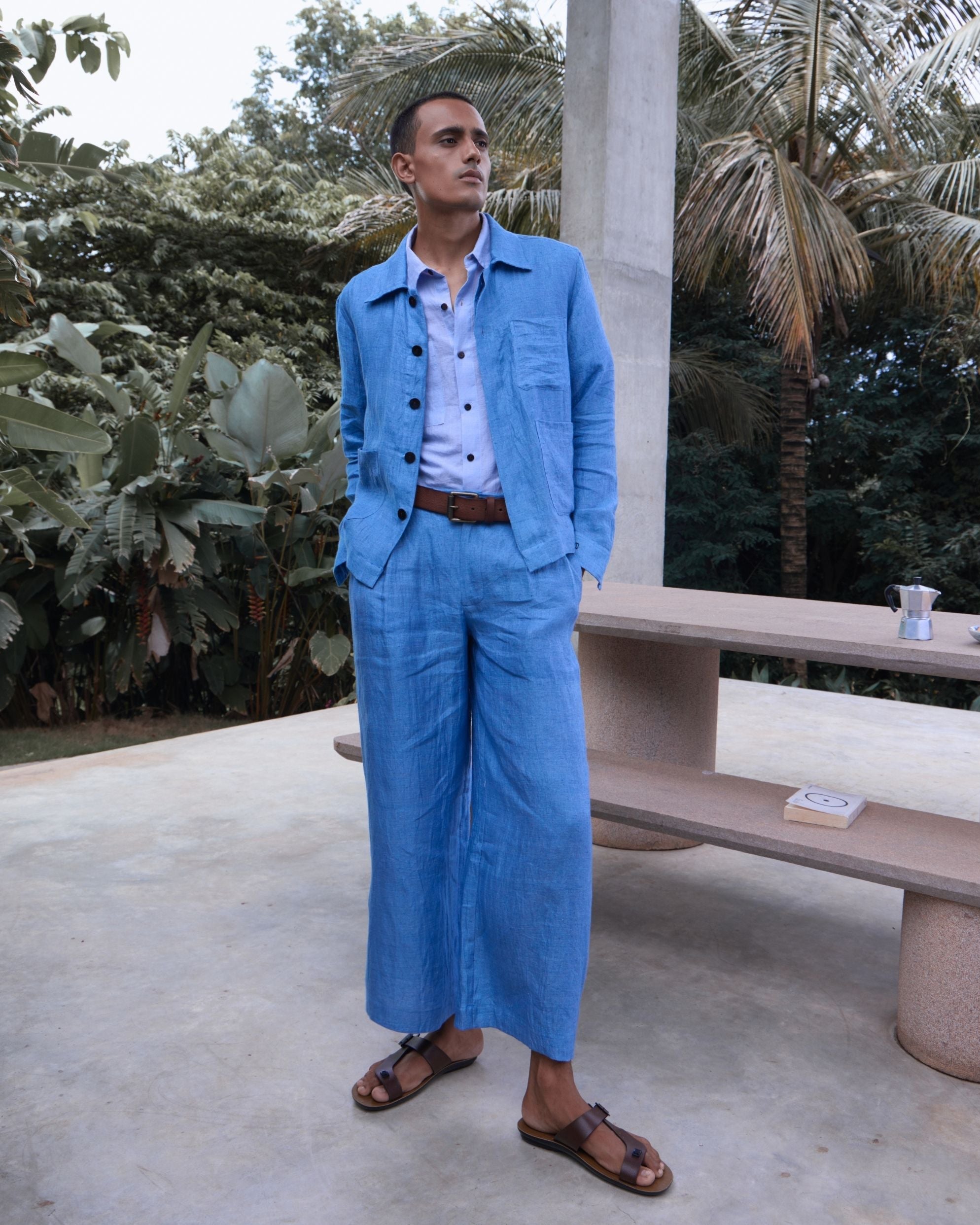 PASSAGE Pleated Wide Leg Trousers