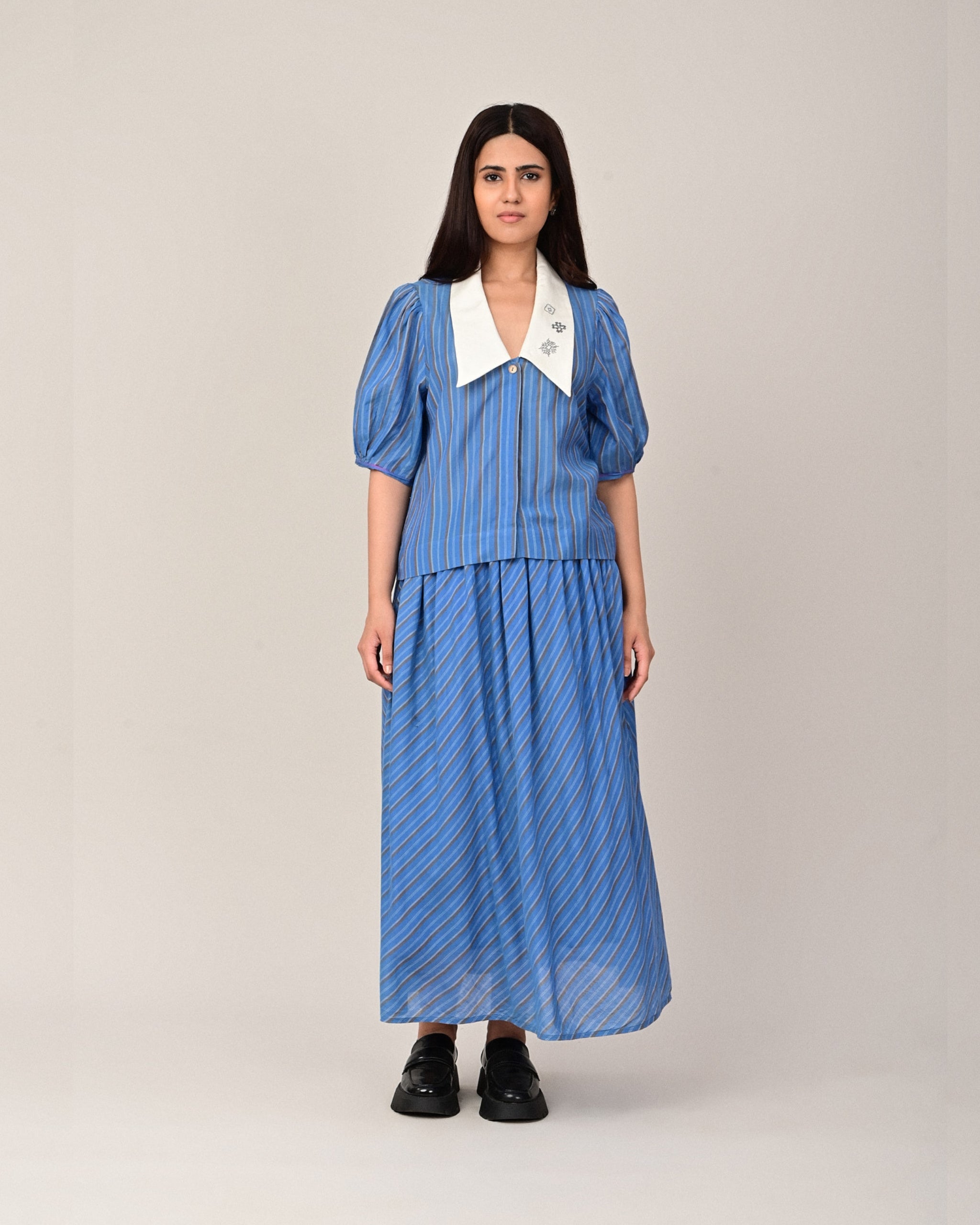 BROOK Kasuti Embroidery Collar Blouse