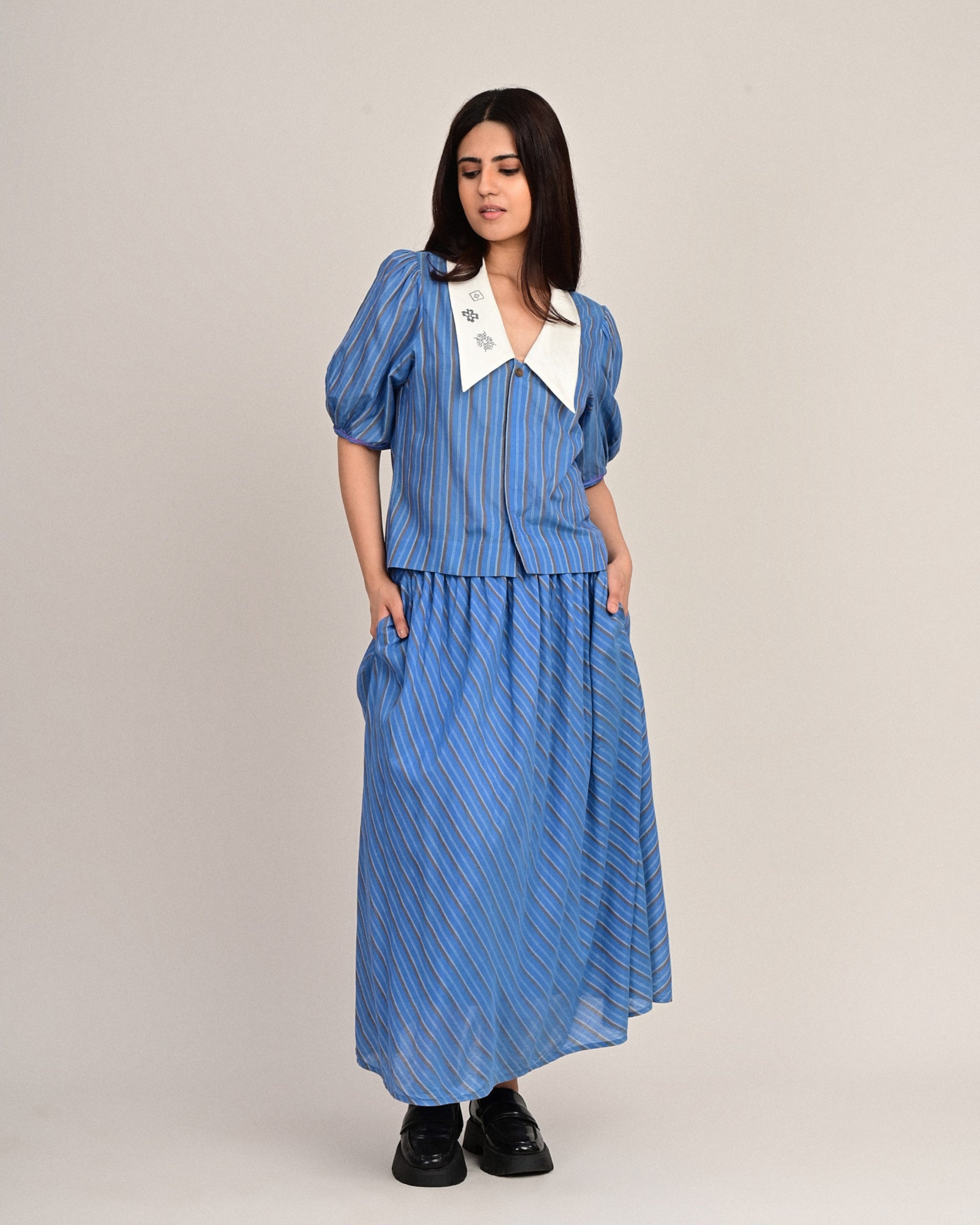 BROOK Kasuti Embroidery Collar Blouse