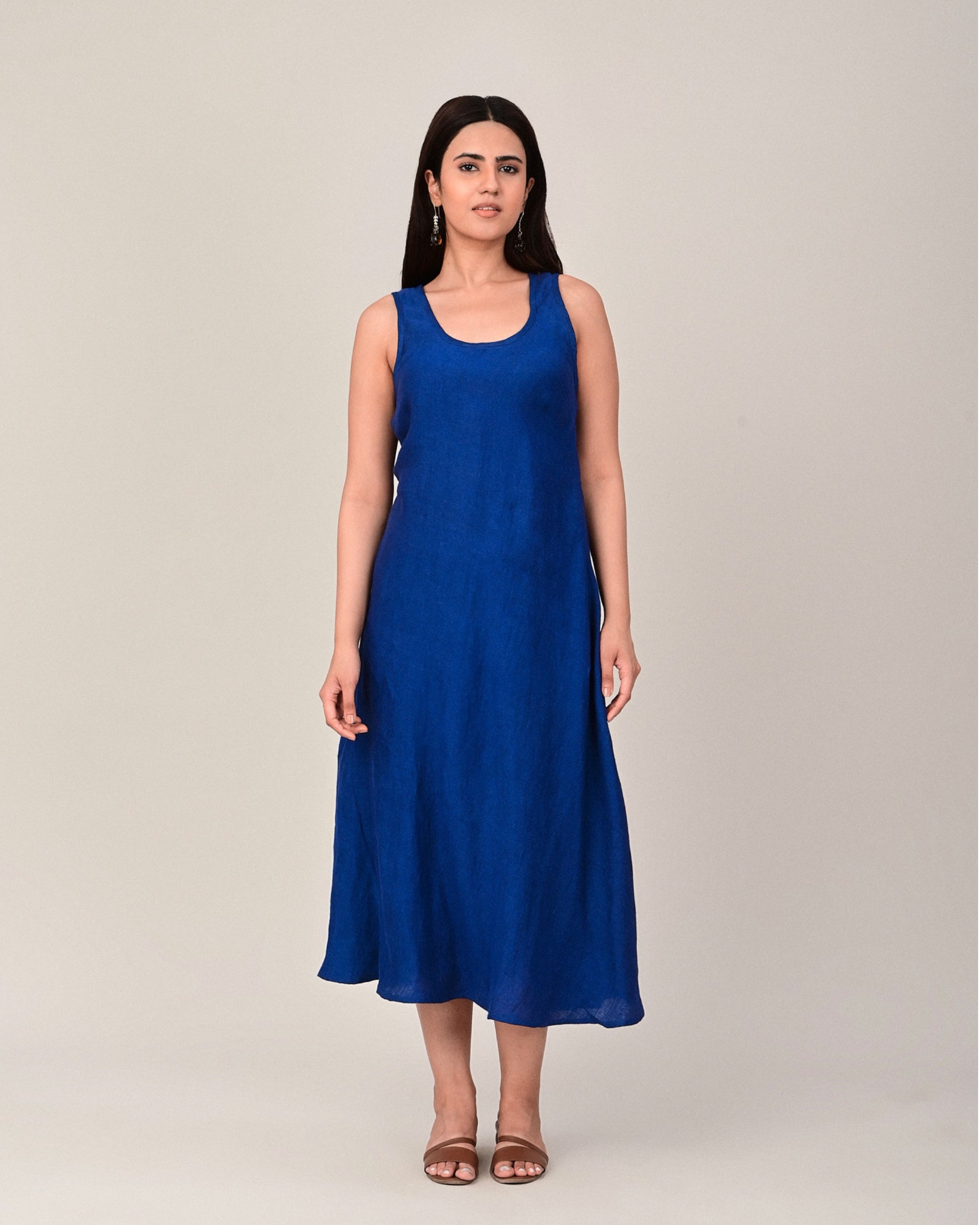 DEW Bias Cut Linen Twill Dress
