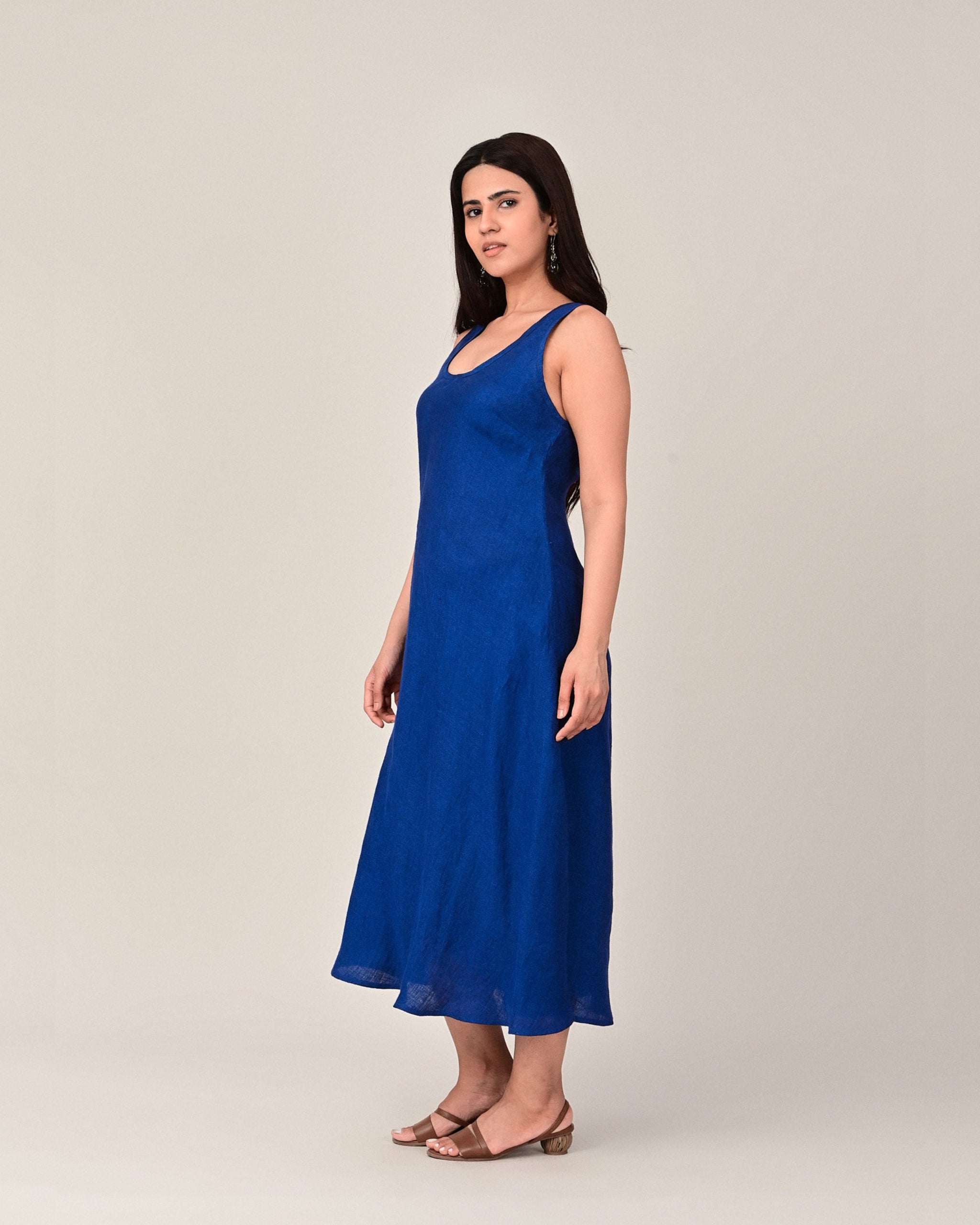 DEW Bias Cut Linen Twill Dress