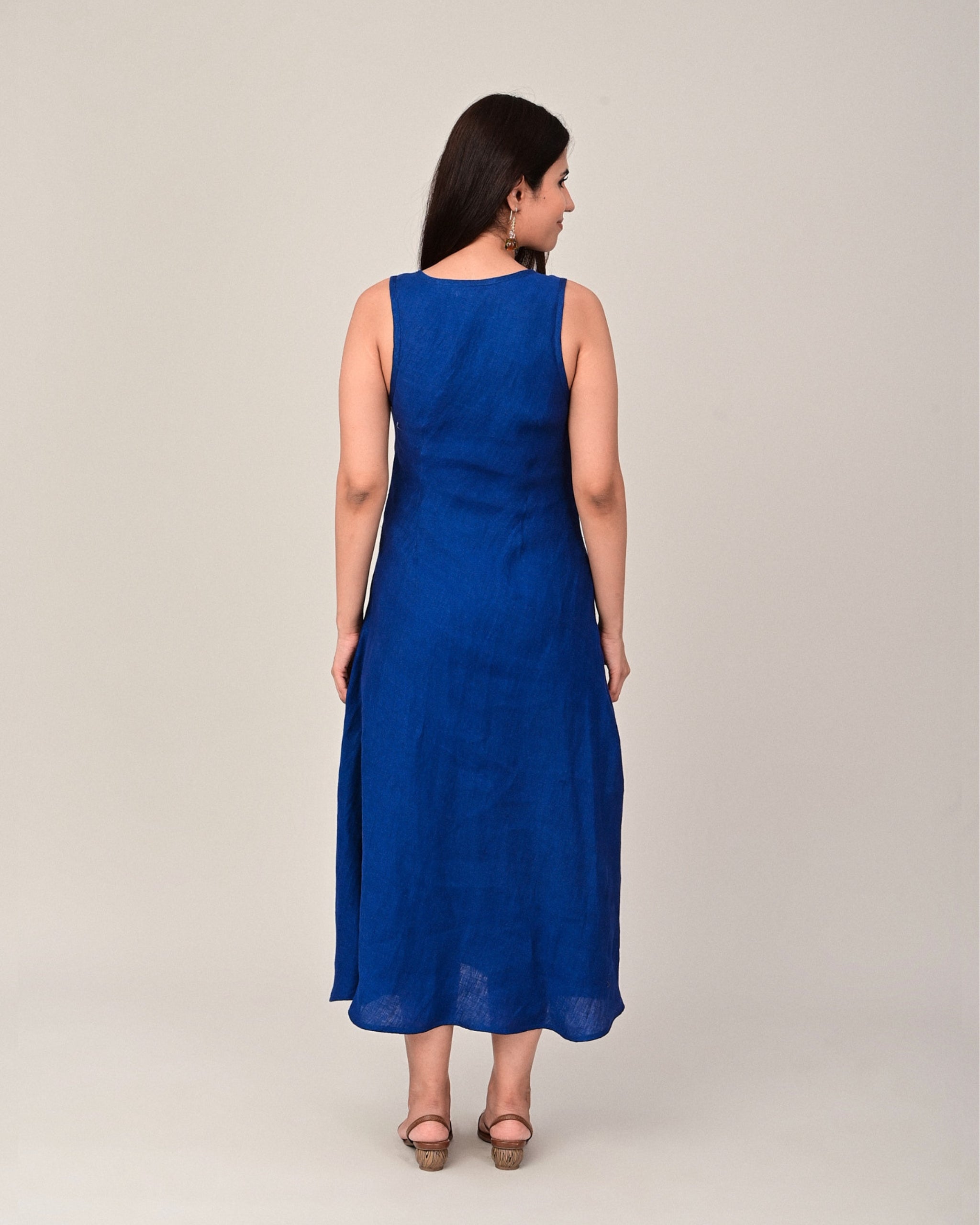 DEW Bias Cut Linen Twill Dress