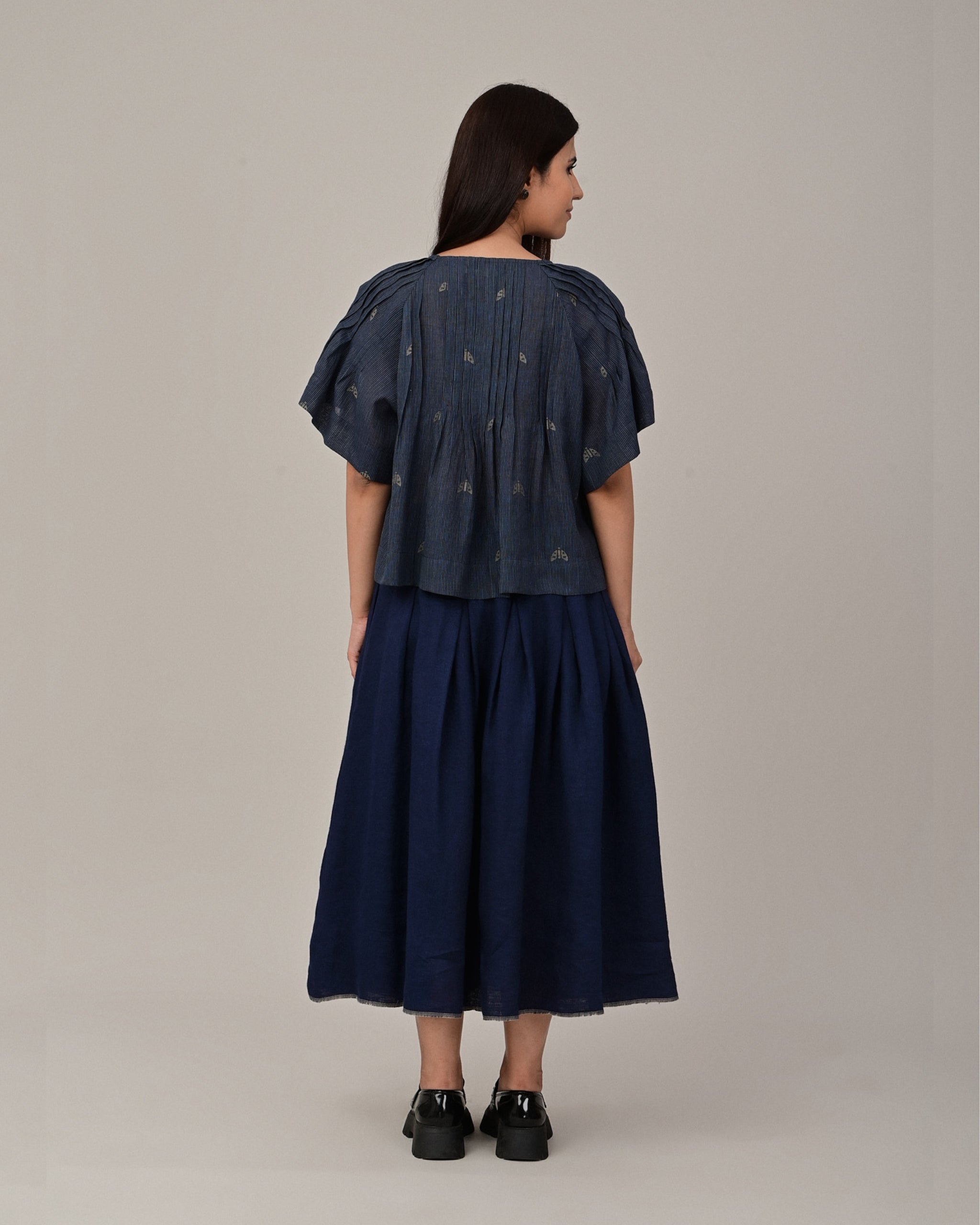 BREEZE Tuck Detail Jamdani Blouse