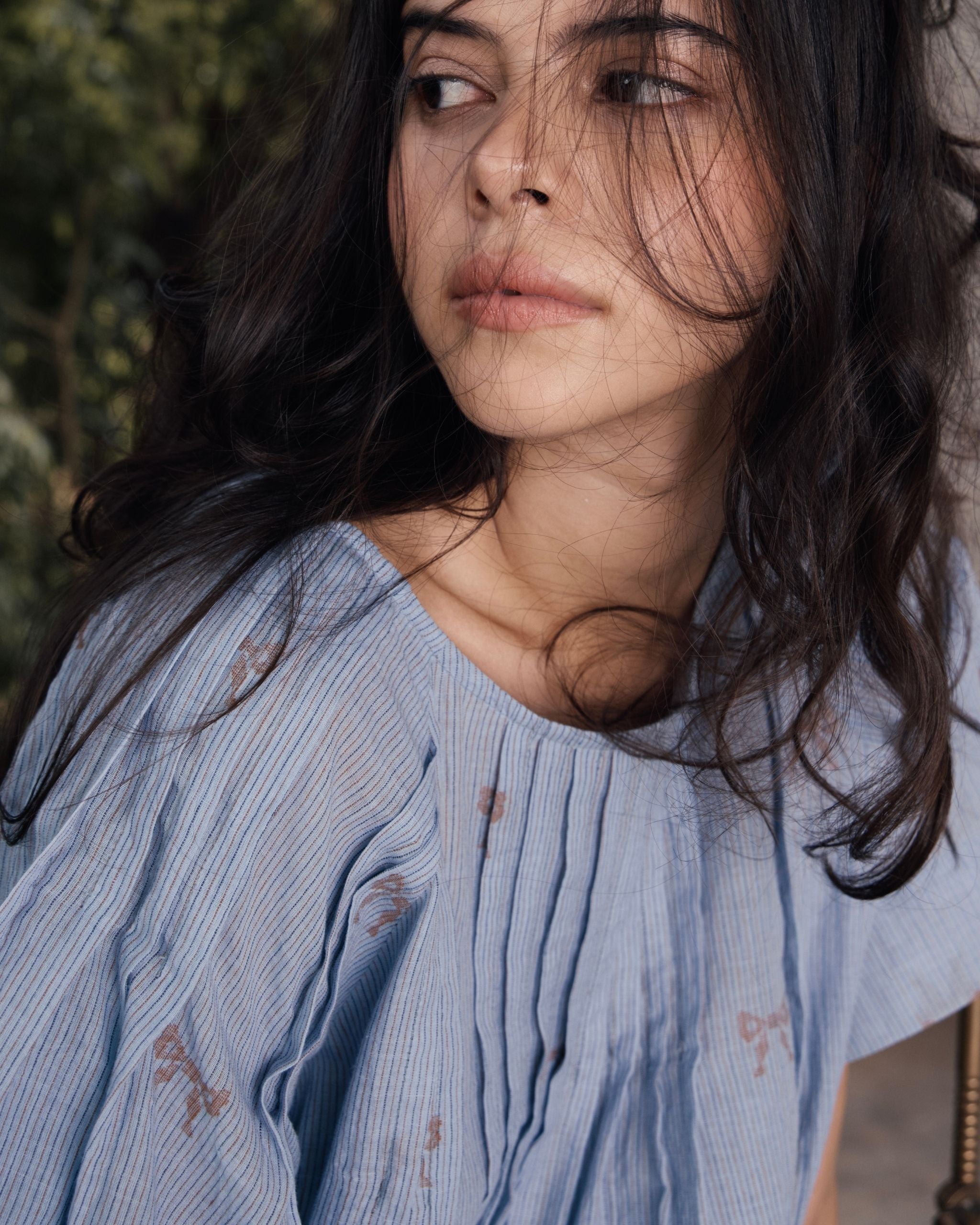 BREEZE Tuck Detail Jamdhani Blouse