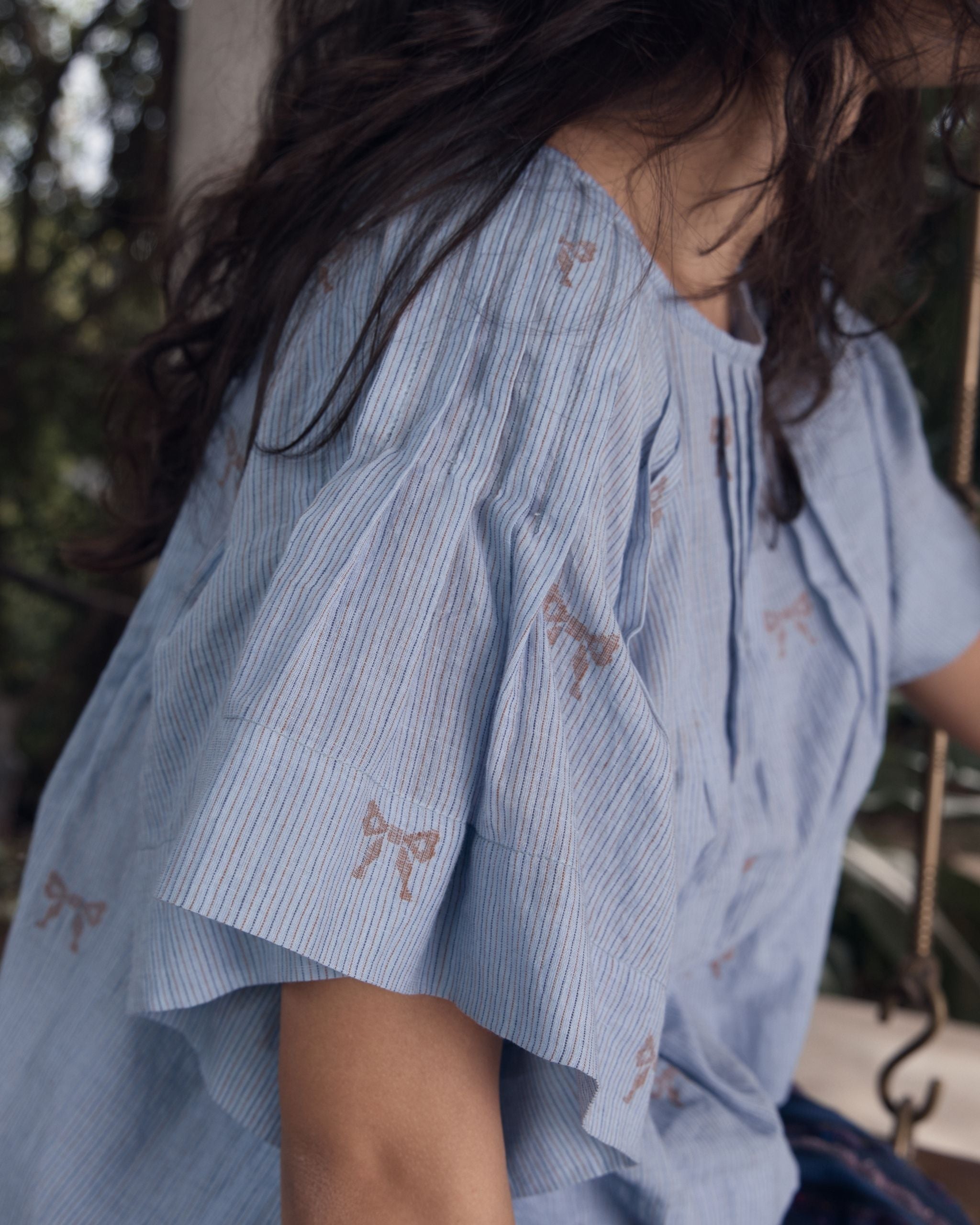 BREEZE Tuck Detail Jamdhani Blouse