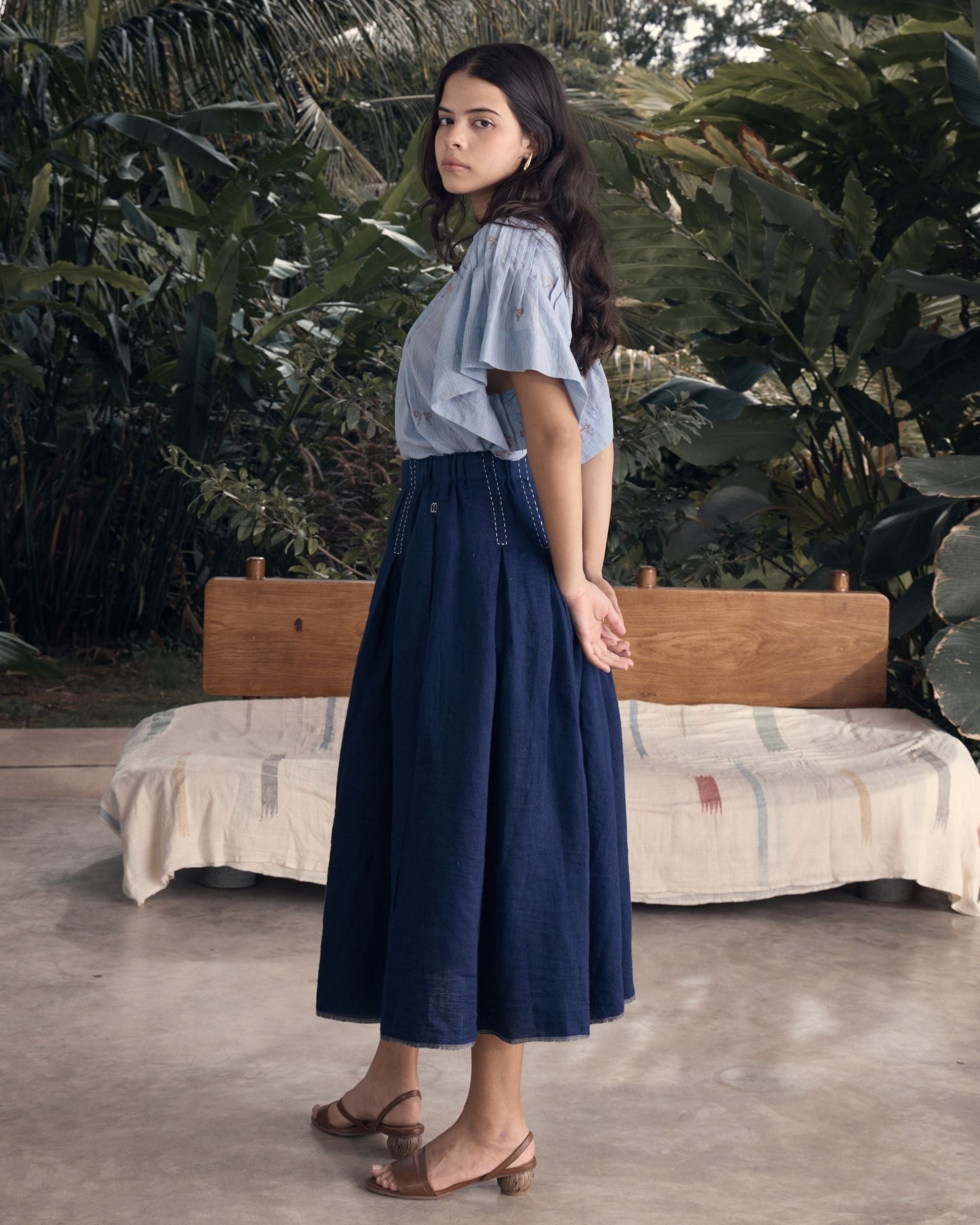 BREEZE Tuck Detail Jamdhani Blouse